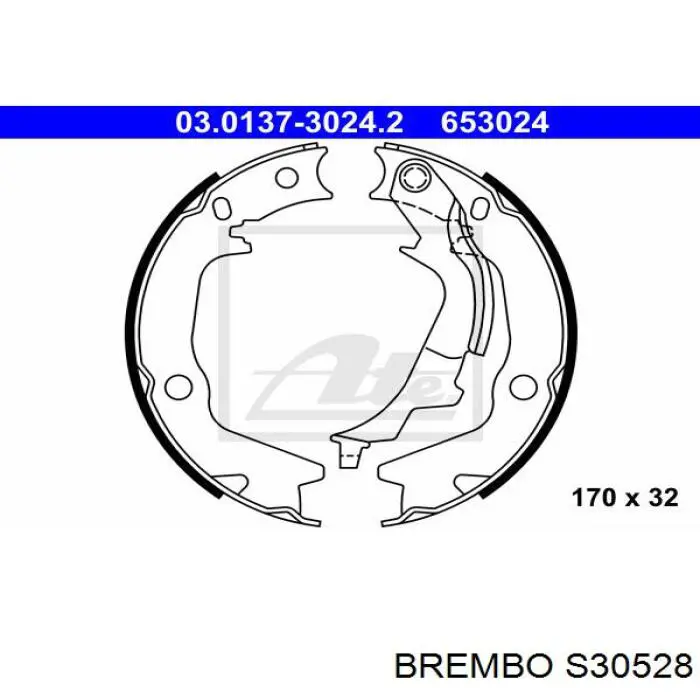 Купить S30528 Brembo Колодки ручника/стояночного тормоза