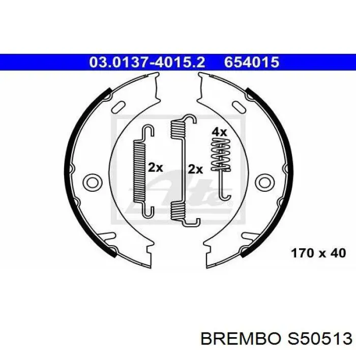 Тормозные колодки стояночного тормоза Brembo S50513 цена, от 16.36 USD