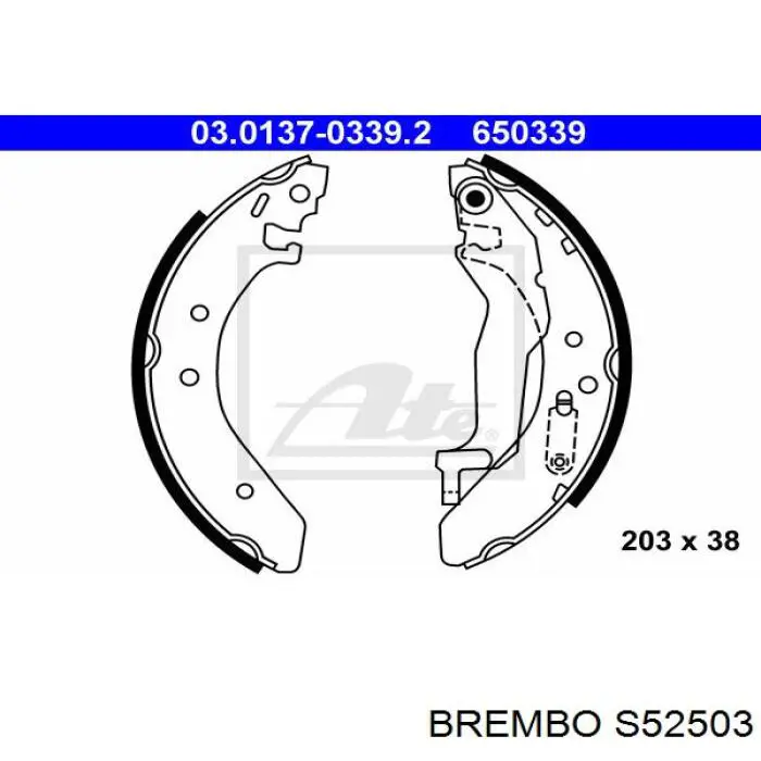 Купить S52503 Brembo Задние барабанные тормозные колодки