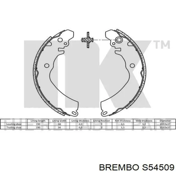 Задние барабанные колодки S54509 Brembo