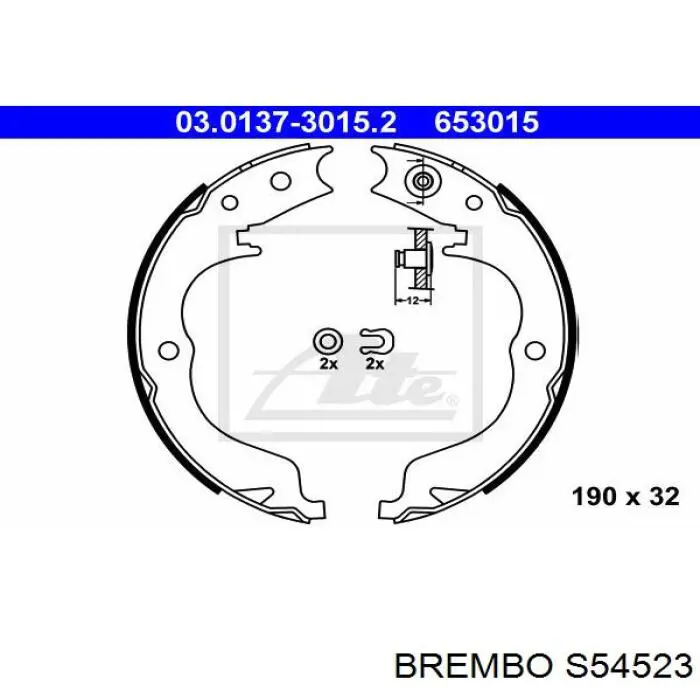 Купить S54523 Brembo Задние барабанные тормозные колодки