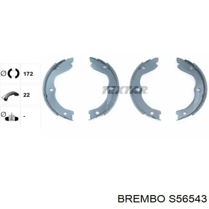 S56543 Brembo колодки ручника (стояночного тормоза)
