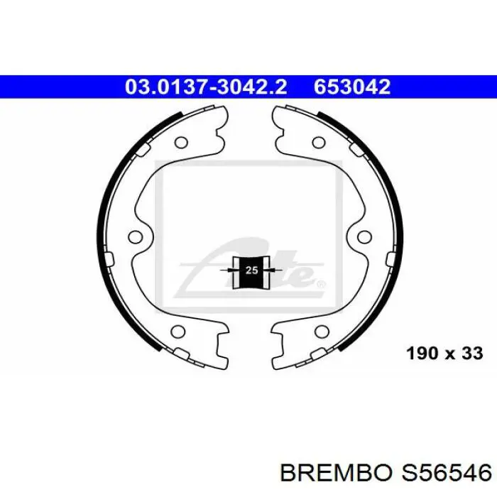 Купить S56546 Brembo Колодки ручника/стояночного тормоза