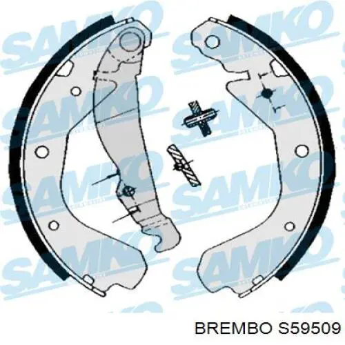 Купить S59509 Brembo Задние барабанные тормозные колодки