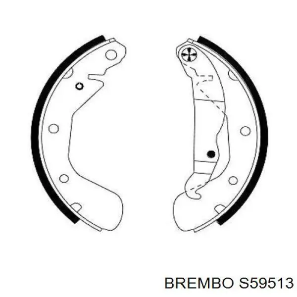 S59513 Brembo колодки тормозные задние барабанные