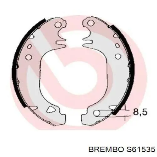 Купить S61535 Brembo Задние барабанные тормозные колодки