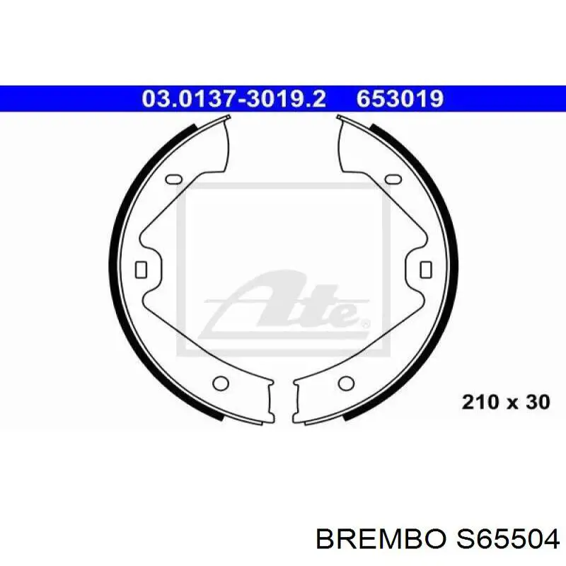 Тормозные колодки стояночного тормоза Brembo S65504 цена, от 43.25 USD