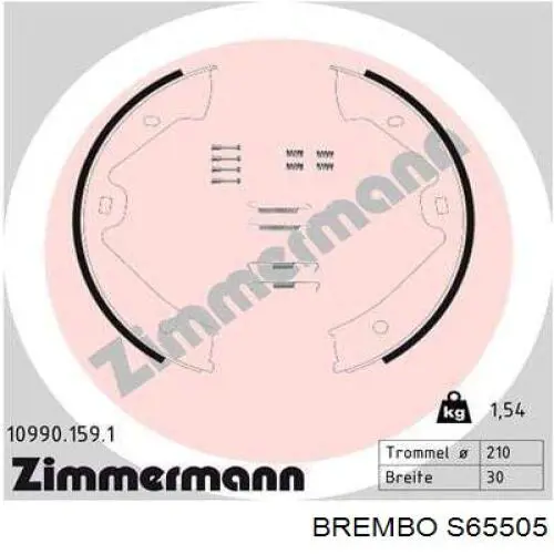 Купить S65505 Brembo Колодки ручника/стояночного тормоза