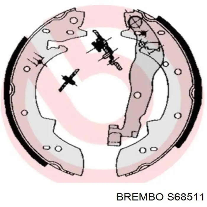 S68511 Brembo колодки тормозные задние барабанные