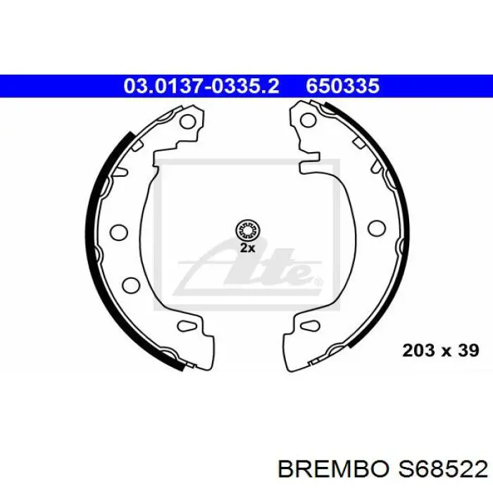 Задние барабанные колодки S68522 Brembo