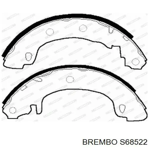 Купить S68522 Brembo Задние барабанные тормозные колодки