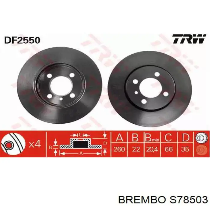 Zapatas de frenos de tambor traseras S78503 Brembo