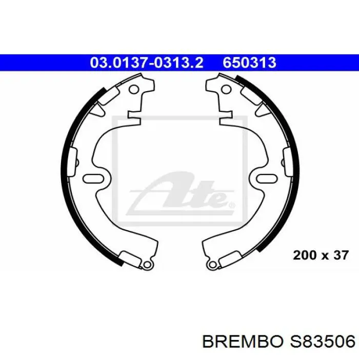 Купить S83506 Brembo Задние барабанные тормозные колодки
