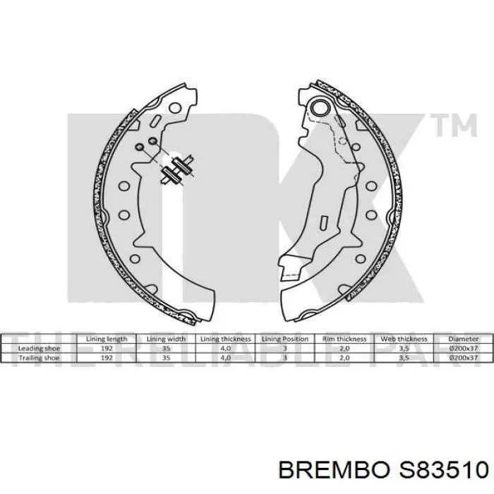 Барабанные колодки Brembo S83510