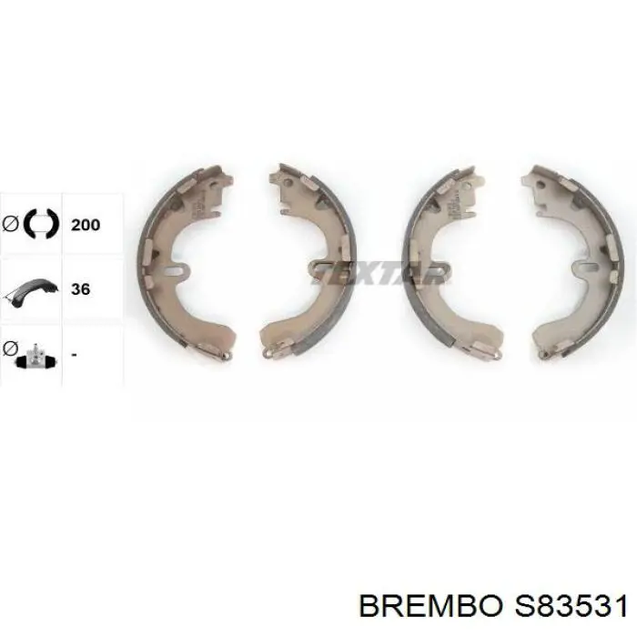 Купить S83531 Brembo Задние барабанные тормозные колодки