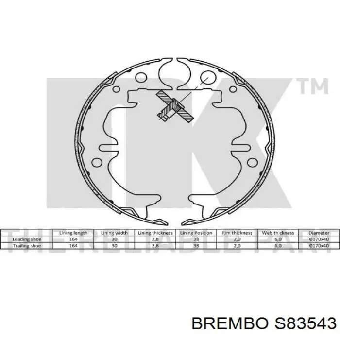 Колодки стояночного тормоза Brembo S83543