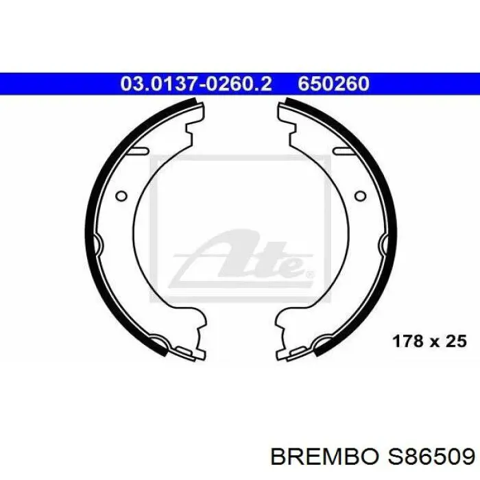 Колодки стояночного тормоза Brembo S86509
