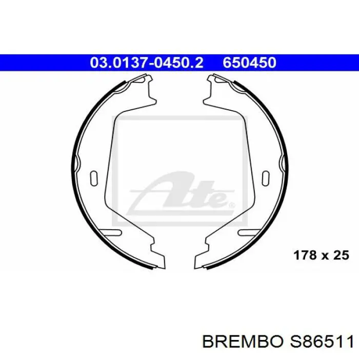S86511 Brembo Тормозные колодки ручника