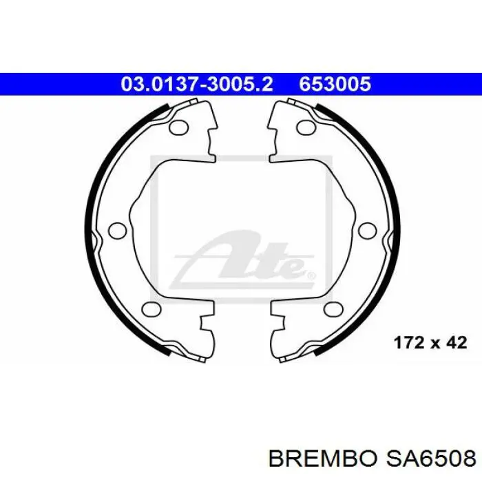 Задние барабанные колодки SA6508 Brembo