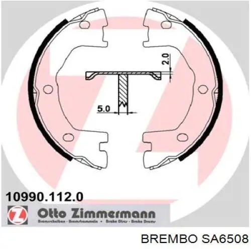 Zapatas de frenos de tambor traseras SA6508 Brembo