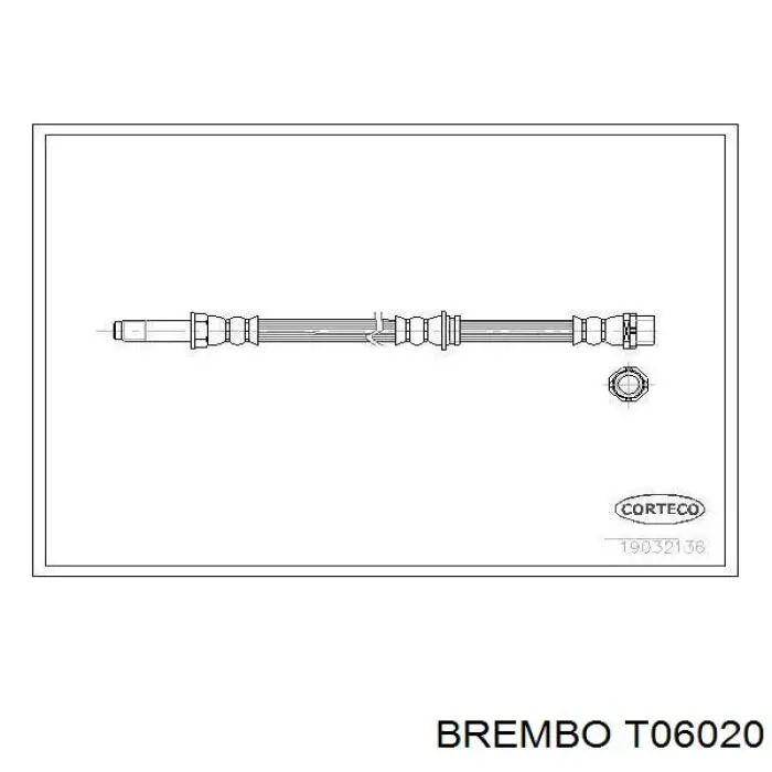 T 06 020 Brembo шланг тормозной задний