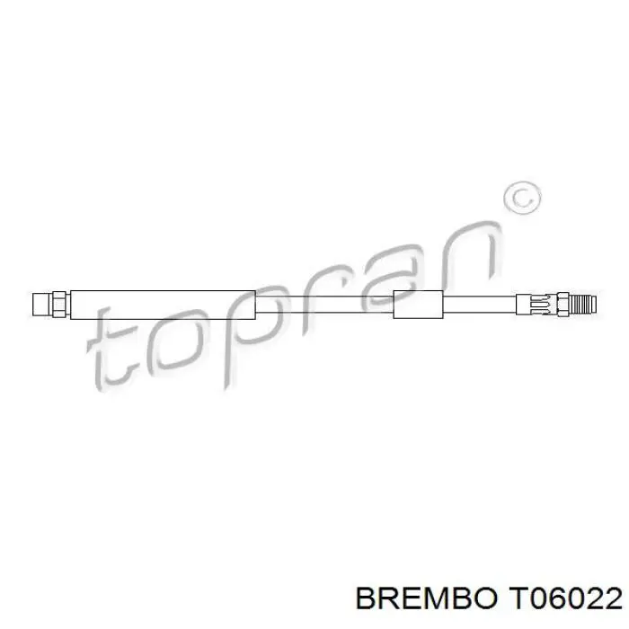 T06022 Brembo шланг тормозной задний