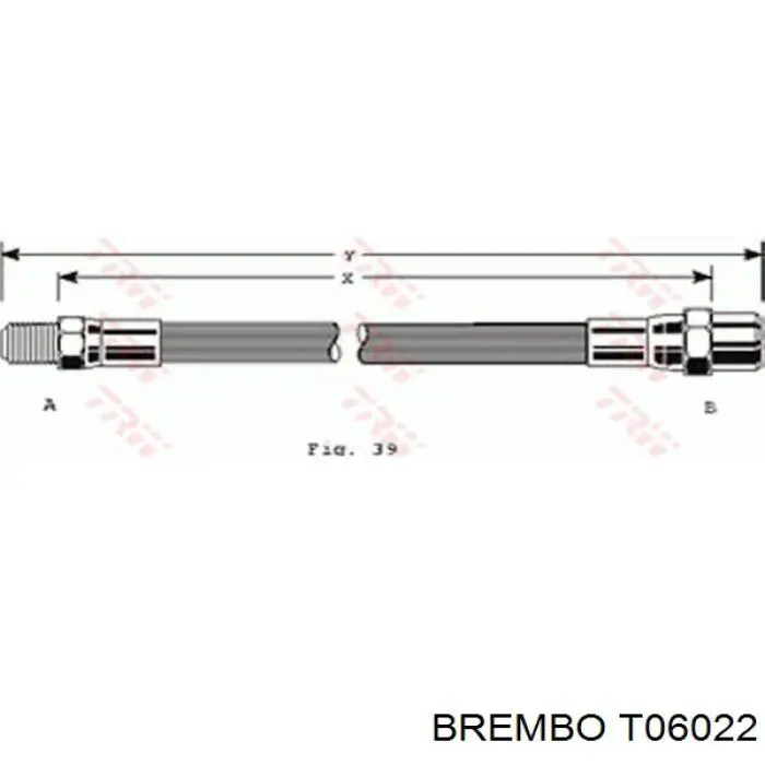 Тормозной шланг задний Brembo T06022 цена, от 7.75 USD