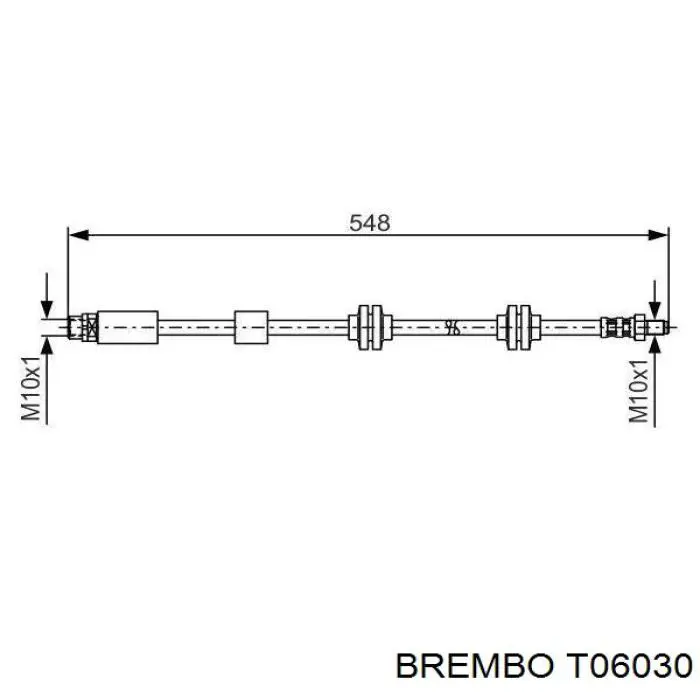 Шланг тормозной передний Brembo T06030 цена, от 11.31 USD