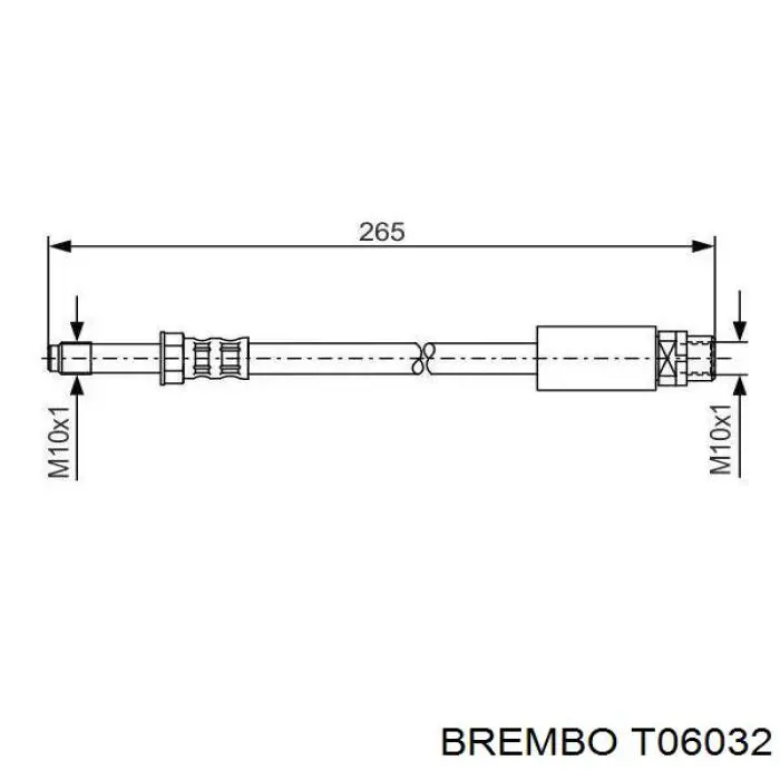 Tubo flexible de frenos trasero T06032 Brembo