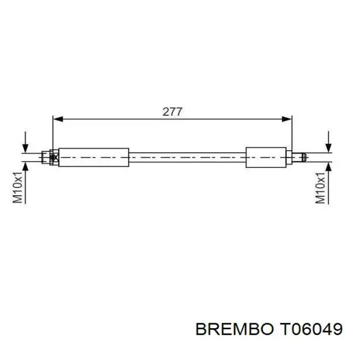 T06049 Brembo шланг тормозной задний