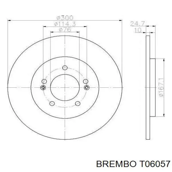 Tubo flexible de frenos trasero T06057 Brembo