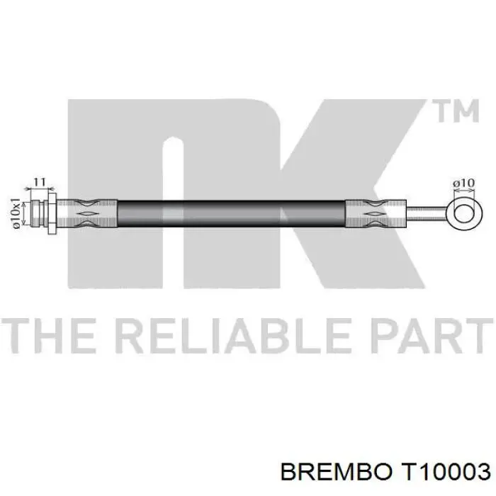 Шланг тормозной передний Brembo T10003 цена, от 5.70 USD