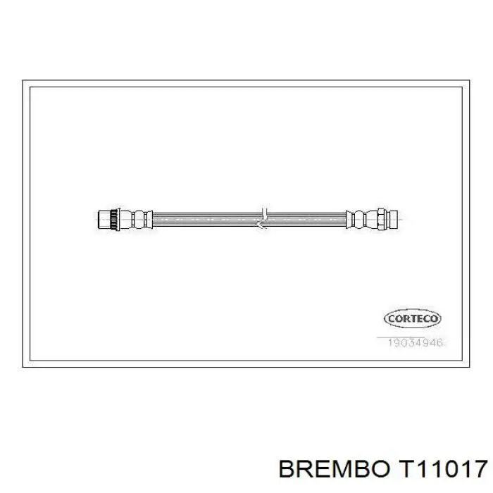 T 11 017 Brembo шланг тормозной задний