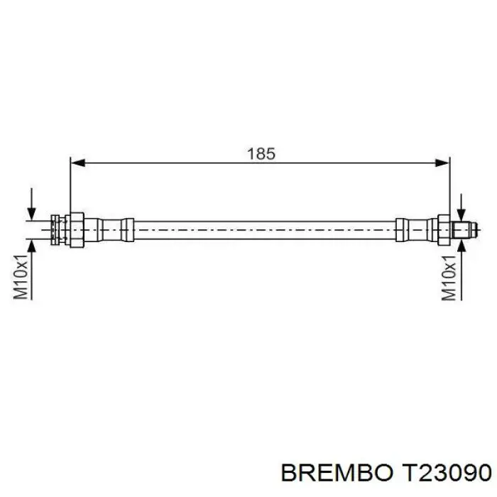 Tubo flexible de frenos trasero T23090 Brembo