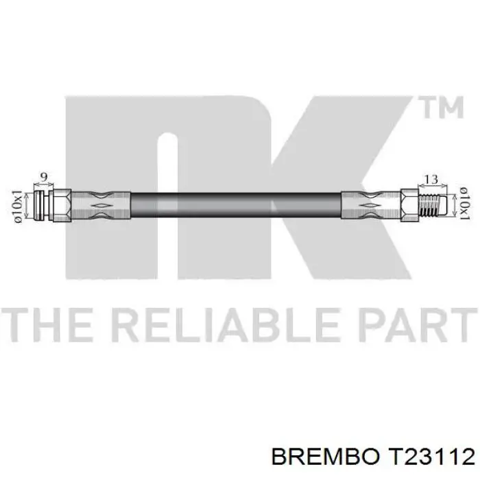 Tubo flexible de frenos delantero izquierdo T23112 Brembo