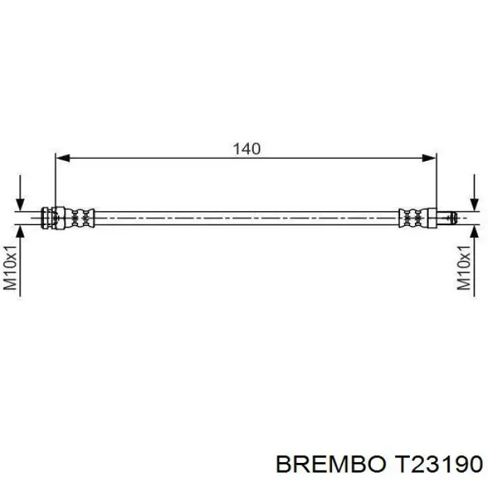 Tubo flexible de frenos trasero T23190 Brembo