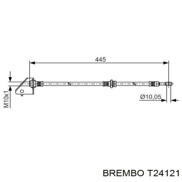 Tubo flexible de frenos delantero derecho T24121 Brembo