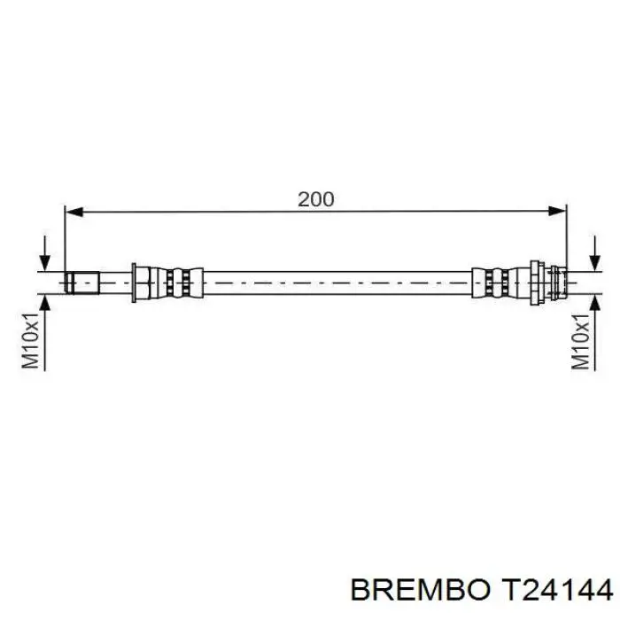 T24144 Brembo шланг тормозной передний