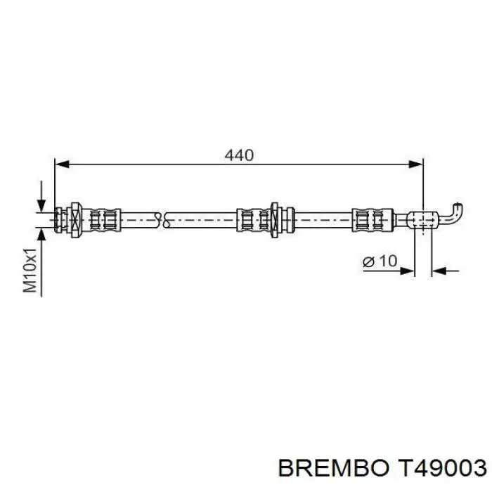 Latiguillo de freno delantero T49003 Brembo