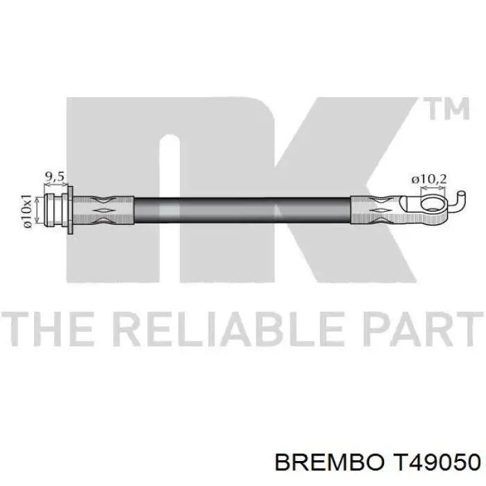 Купить T49050 Brembo Шланг тормозной передний