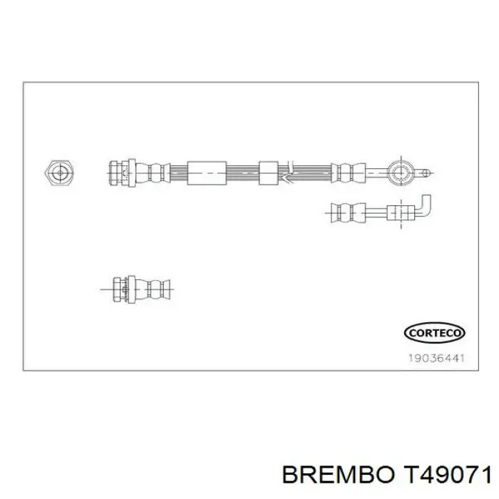 Задний тормозной шланг T49071 Brembo