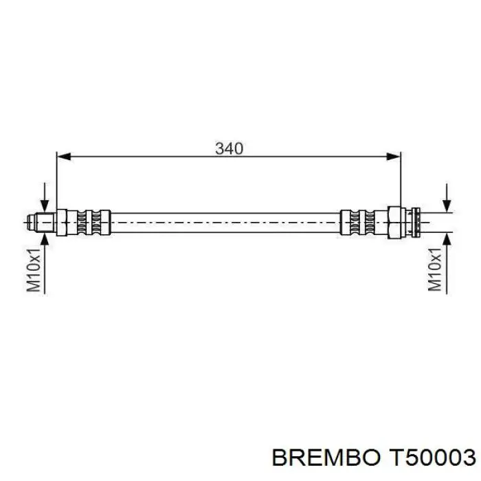 Шланг тормозной передний Brembo T50003 цена, от 6.26 USD
