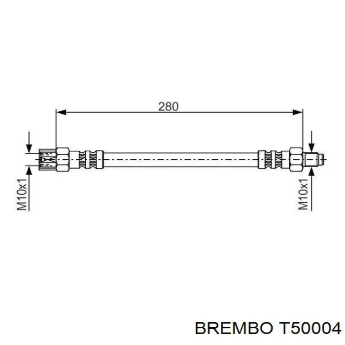 Тормозной шланг задний Brembo T50004 цена, от 5.06 USD