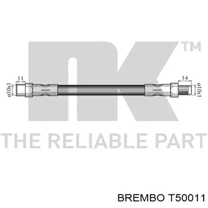 Купить T50011 Brembo Шланг тормозной передний