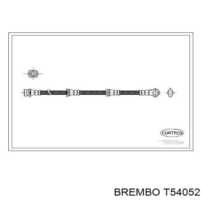 Шланг тормозной передний T54052 Brembo