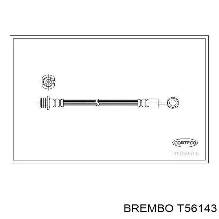 Передний правый тормозной шланг Brembo T56143