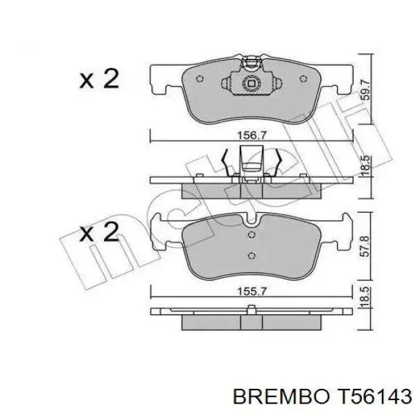 Шланг тормозной передний правый T56143 Brembo