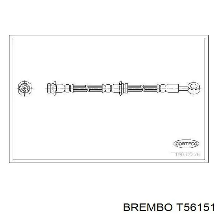 Шланг тормозной задний левый Brembo T56151