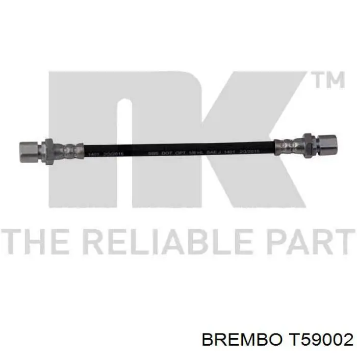 Шланг гальмівний задній T59002 Brembo