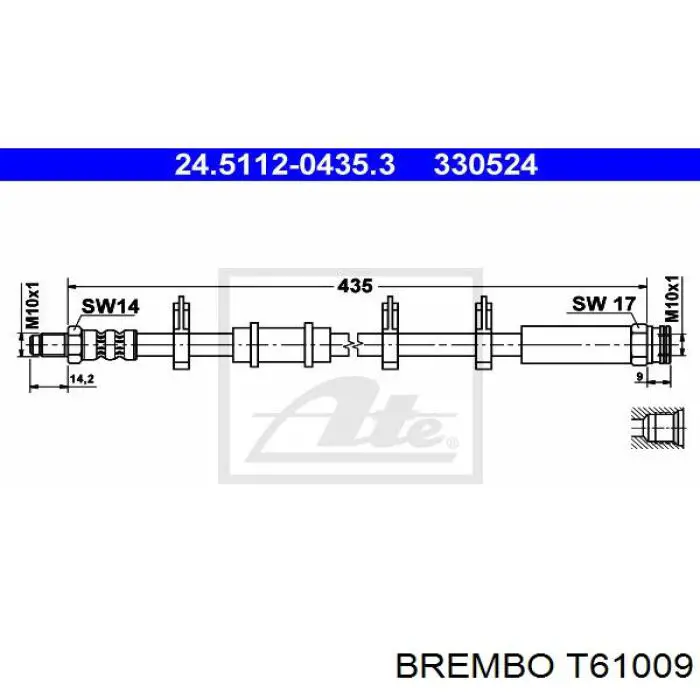 Труба T61009 BREMBO